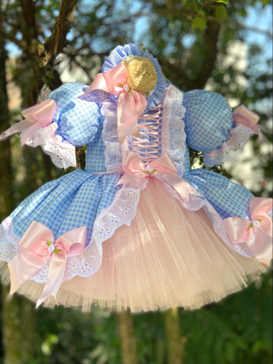 vestido sinha azul