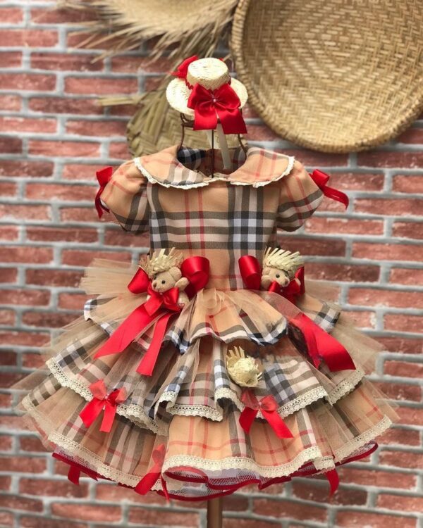 Vestido caipira burberry