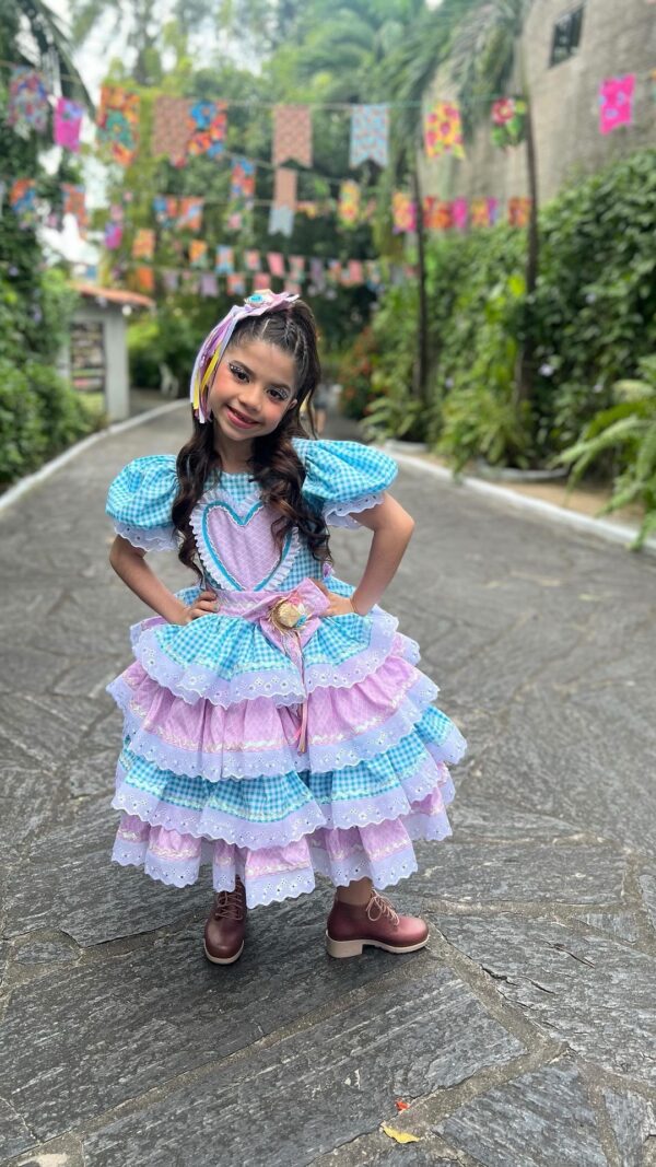 Vestido junino azul e rosa - Image 2