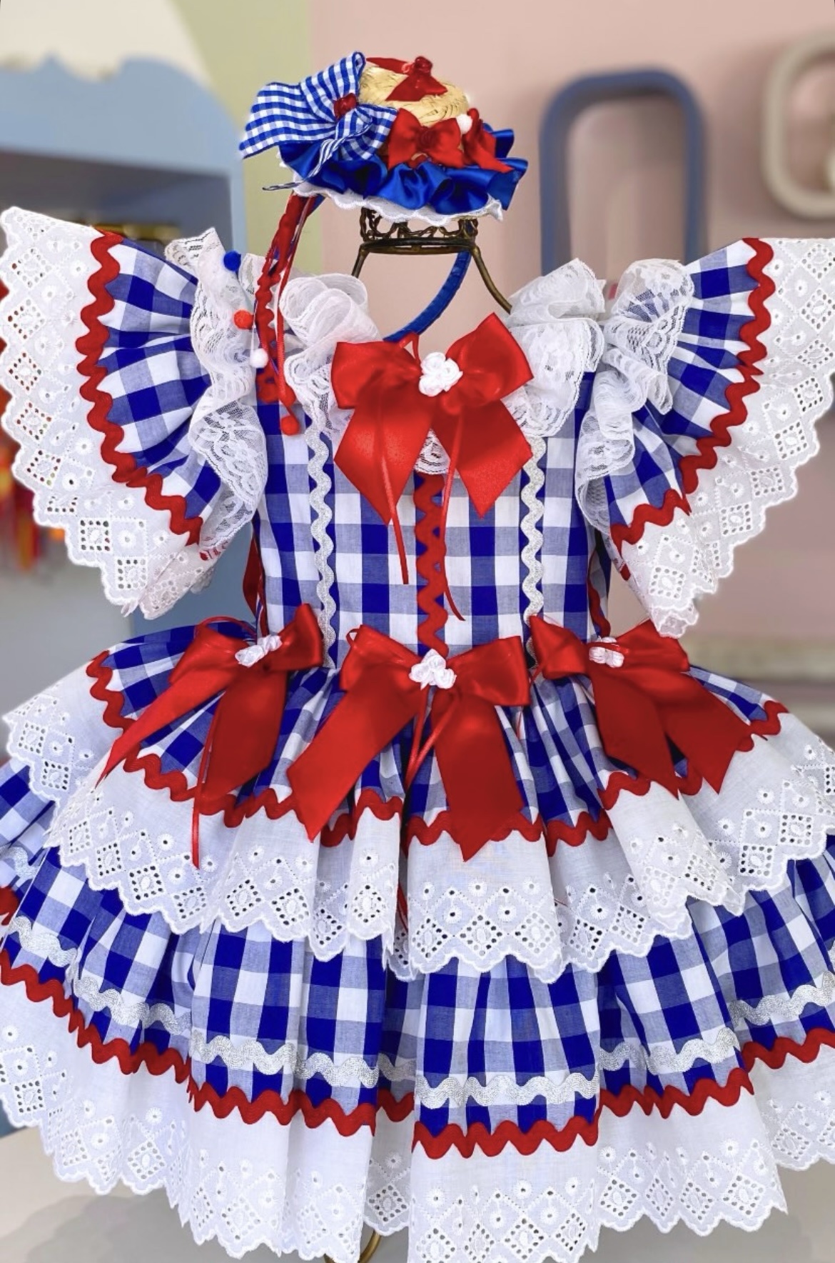 Vestido caipira azul